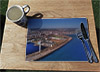 Wooden cork placemat showing Aerial Photograph of East Fife - Bayview Stadium