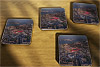 Cork drink coaster showing Aerial Photograph of Ebbsfleet United - Stonebridge Road
