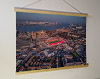 A 62cm / 24.4" poster hanger with 18x24" landscape print showing Aerial Photograph of Ebbsfleet United - Stonebridge Road