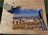 Wooden cork placemat showing Aerial Photograph of England - Wembley