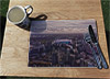 Wooden cork placemat showing Aerial Photograph of England - Wembley