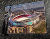 Wooden cork placemat showing Aerial Photograph of England - Wembley