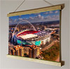 42cm / 16.5" poster hanger with 12x16" landscape print showing Aerial Photograph of England - Wembley