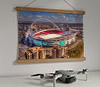 42cm / 16.5" poster hanger with 12x16" landscape print showing Aerial Photograph of England - Wembley