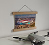 22.5cm / 8.9"  poster hanger with 6x8" landscape print showing Aerial Photograph of England - Wembley