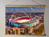 A 62cm / 24.4" poster hanger with 18x24" landscape print showing Aerial Photograph of England - Wembley
