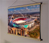 A 62cm / 24.4" poster hanger with 18x24" landscape print showing Aerial Photograph of England - Wembley