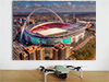 Fine Art Poster showing Aerial Photograph of England - Wembley
