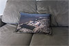 Custom Printed Canvas Cushion showing Aerial Photograph of Everton - Everton Stadium