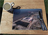 Wooden cork placemat showing Aerial Photograph of Everton - Everton Stadium