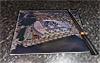 Rectangular glass cuttingboard showing Aerial Photograph of Everton - Everton Stadium