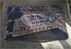 Large white fleece Blanket showing Aerial Photograph of Everton - Everton Stadium