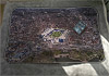 Large white fleece Blanket showing Aerial Photograph of Everton - Goodison Park