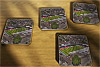 Cork drink coaster showing Aerial Photograph of Exeter City - St James Park, Exeter