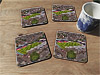 Cork drink coaster showing Aerial Photograph of Exeter City - St James Park, Exeter