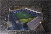 Rectangular glass cuttingboard showing Aerial Photograph of Falkirk - Falkirk Stadium