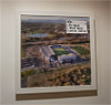 Premium Framed Cork Pin Board showing Aerial Photograph of Falkirk - Falkirk Stadium