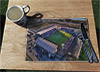 Wooden cork placemat showing Aerial Photograph of Falkirk - Falkirk Stadium