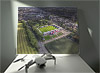 Fine Art Canvas showing Aerial Photograph of FC United of Manchester - Broadhurst Park