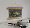22.5cm / 8.9"  poster hanger with 6x8" landscape print showing Aerial Photograph of FC United of Manchester - Broadhurst Park