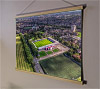 A 62cm / 24.4" poster hanger with 18x24" landscape print showing Aerial Photograph of FC United of Manchester - Broadhurst Park