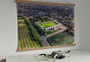 A 62cm / 24.4" poster hanger with 18x24" landscape print showing Aerial Photograph of FC United of Manchester - Broadhurst Park