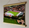 42cm / 16.5" poster hanger with 12x16" landscape print showing Aerial Photograph of Fleetwood Town - Highbury Stadium
