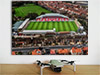 Fine Art Poster showing Aerial Photograph of Fleetwood Town - Highbury Stadium