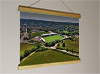 42cm / 16.5" poster hanger with 12x16" landscape print showing Aerial Photograph of Forest Green Rovers - The New Lawn