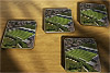 Cork drink coaster showing Aerial Photograph of Forest Green Rovers - The New Lawn