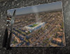 Wooden cork placemat showing Aerial Photograph of Gillingham - Priestfield Stadium Wooden cork placemat showing Aerial Photograph of Gillingham - Priestfield Stadium