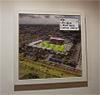 Premium Framed Cork Pin Board showing Aerial Photograph of Grimsby Town - Blundell Park