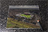 Rectangular glass cuttingboard showing Aerial Photograph of Grimsby Town - Blundell Park