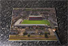 Rectangular glass cuttingboard showing Aerial Photograph of Grimsby Town - Blundell Park