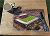 Wooden cork placemat showing Aerial Photograph of Grimsby Town - Blundell Park
