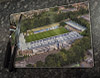 Wooden cork placemat showing Aerial Photograph of Halifax Town - Shay Stadium