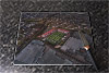 Rectangular glass cuttingboard showing Aerial Photograph of Hamilton Academical - New Douglas Park