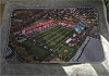 Large white fleece Blanket showing Aerial Photograph of Hamilton Academical - New Douglas Park