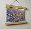 22.5cm / 8.9"  poster hanger with 6x8" landscape print showing Aerial Photograph of Harrogate Town - Wetherby Road