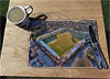 Wooden cork placemat showing Aerial Photograph of Harrogate Town - Wetherby Road