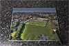 Rectangular glass cuttingboard showing Aerial Photograph of Havant & Waterlooville - Draper Tools Community Stadium