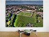 Fine Art Poster showing Aerial Photograph of Havant & Waterlooville - Draper Tools Community Stadium