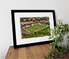 Classic Mounted and Framed Fine Art Print showing Aerial Photograph of Havant & Waterlooville - Draper Tools Community Stadium