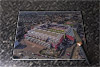 Rectangular glass cuttingboard showing Aerial Photograph of Heart of Midlothian - Tynecastle