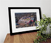Classic Mounted and Framed Fine Art Print showing Aerial Photograph of Heart of Midlothian - Tynecastle