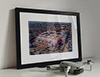 Classic Mounted and Framed Fine Art Print showing Aerial Photograph of Heart of Midlothian - Tynecastle