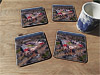Cork drink coaster showing Aerial Photograph of Heart of Midlothian - Tynecastle