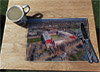 Wooden cork placemat showing Aerial Photograph of Heart of Midlothian - Tynecastle