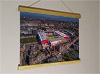 42cm / 16.5" poster hanger with 12x16" landscape print showing Aerial Photograph of Heart of Midlothian - Tynecastle