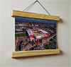 22.5cm / 8.9"  poster hanger with 6x8" landscape print showing Aerial Photograph of Heart of Midlothian - Tynecastle